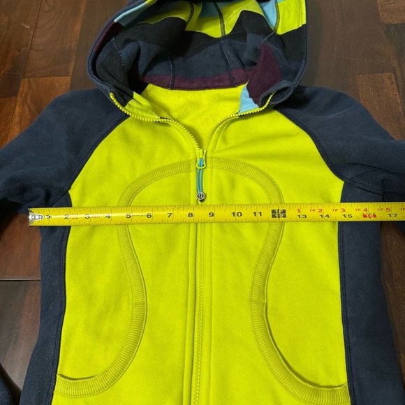 Lululemon Scuba Hoodie Full Zip Women’s Size 6 Yellow And Navy W4A60S Cotton - Picture 4 of 6